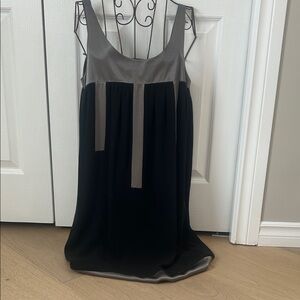 Elegant Black and Gray Midi Dress